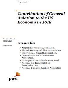 Contribution of General Aviation to the U.S. Economy in 2018
